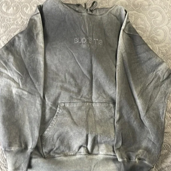 supreme new york gray hoodie